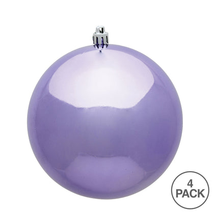 Vickerman 4.75" Lavender Shiny Ball Ornament 4 per Bag