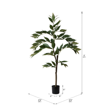 Vickerman 4' Potted Artificial Green Nandina Tree.