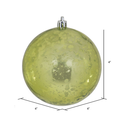 Vickerman 4" Lime Shiny Mercury Ball Ornament 6 per Bag.