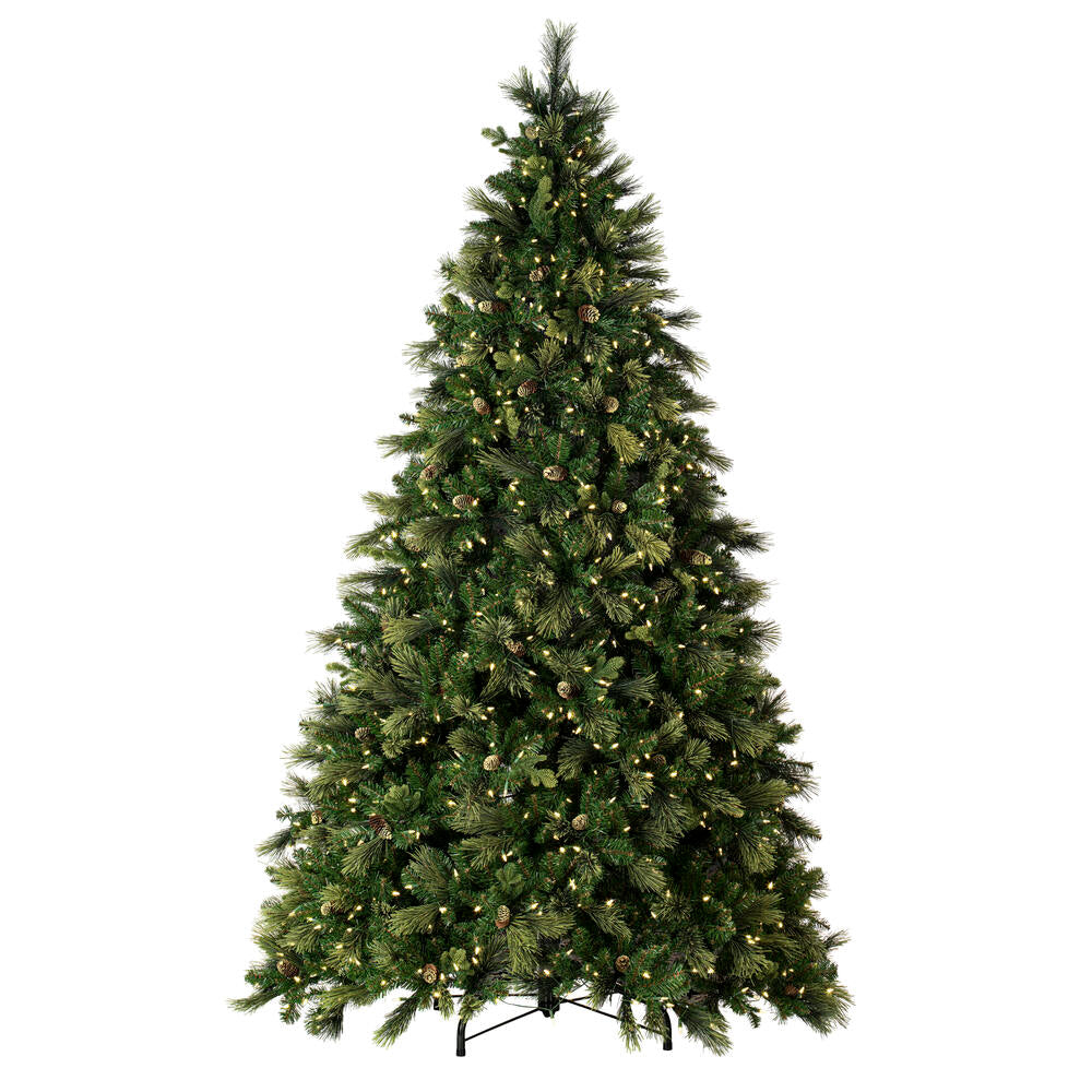 Vickerman 9' x 74" Emerald Mixed Fir Artificial Christmas Tree with Warm White LED Lights.