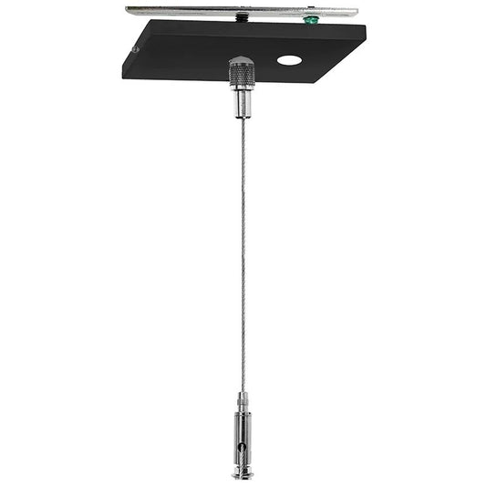 Westgate  Adj. 6Ft 1/16In Single Square Suspension Canopy Set With Keyhole End Connector, Power Side, Without Cord, Black, Commercial Indoor Lighting