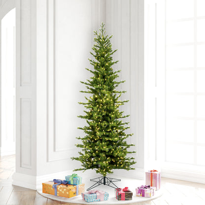 Vickerman 6.5' x 35" Moutauk Pine Artificial Christmas Pencil Tree with Warm White LED Lights