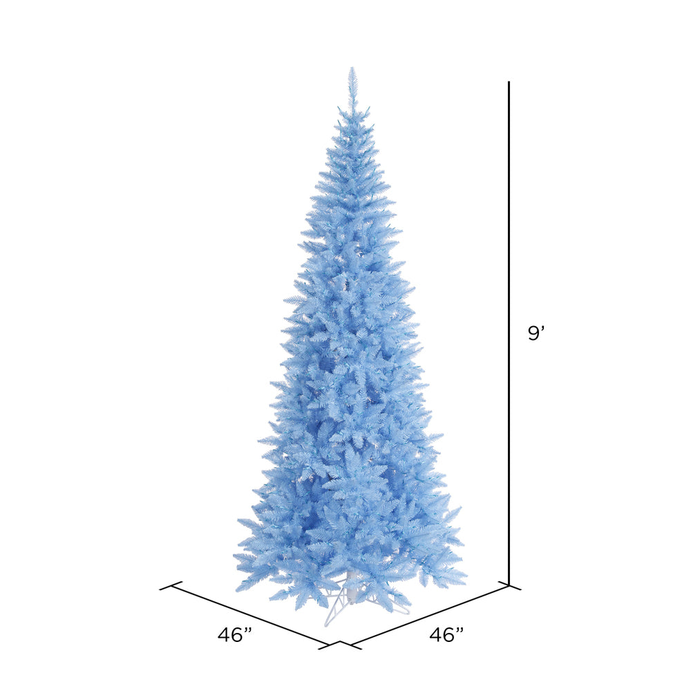 Vickerman 9' Sky Blue Fir Slim Artificial Christmas Tree Unlit