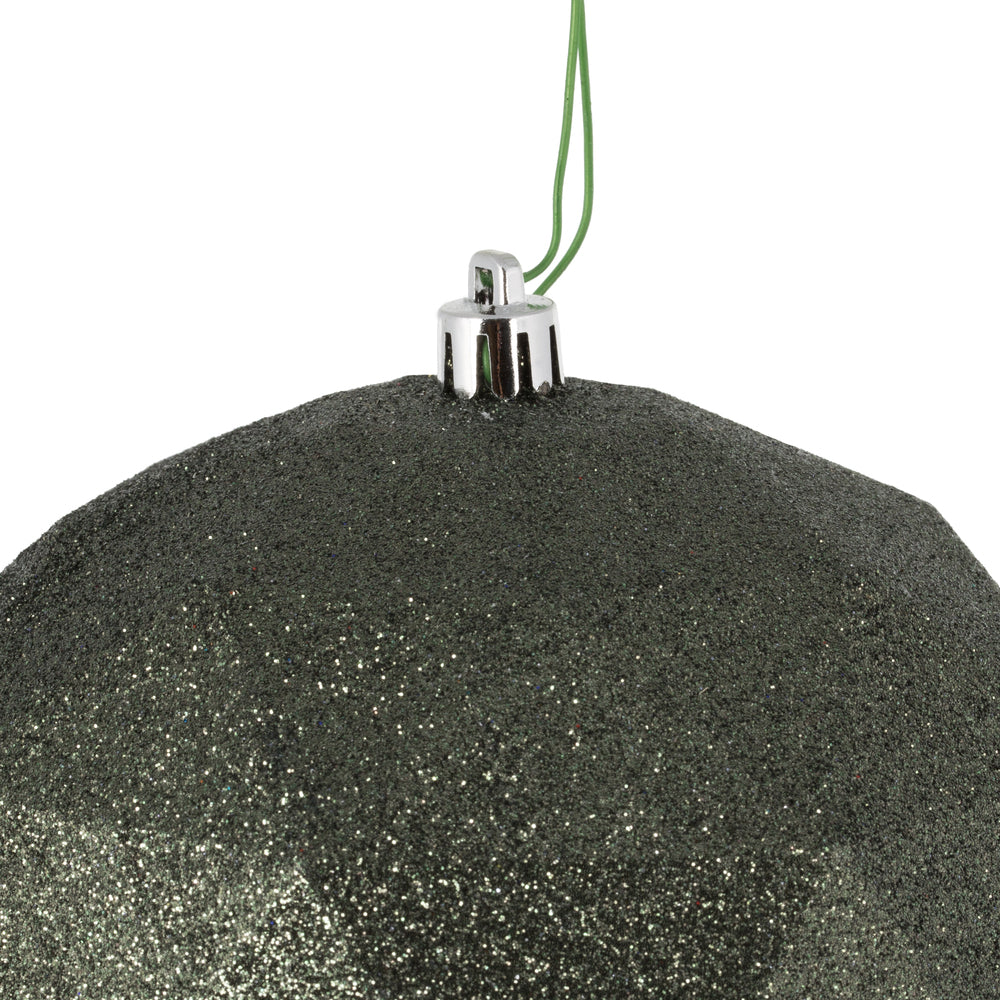 Vickerman 6" Wrought Iron Glitter Geometric Ball 4/Bg