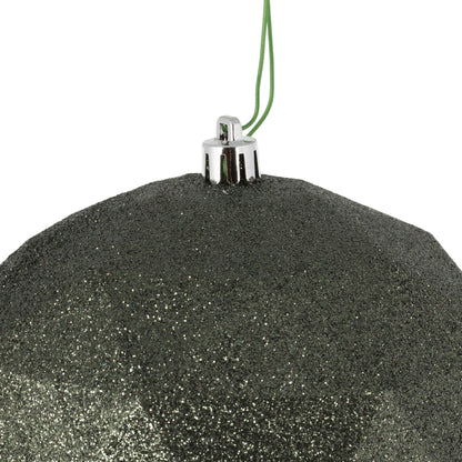 Vickerman 6" Wrought Iron Glitter Geometric Ball 4/Bg