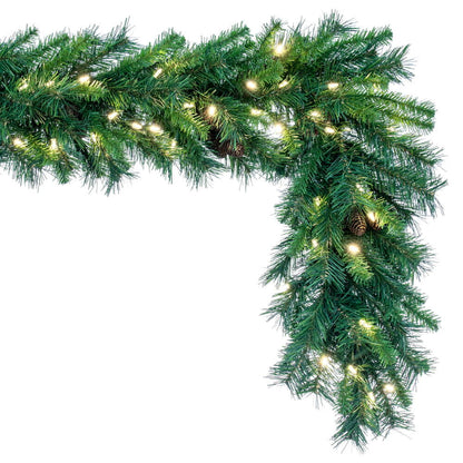 Vickerman 50' Cheyenne Artificial Christmas Garland Warm White LED Lights