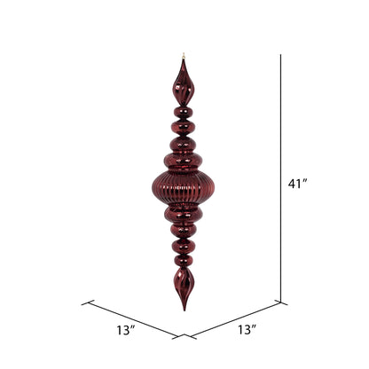 Vickerman 41" Burgundy Shiny Finial Ornament