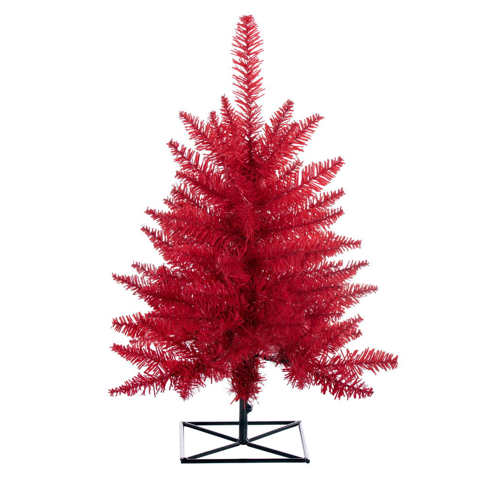 Vickerman 3' Red Fir Artificial Christmas Tree Unlit
