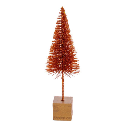 Vickerman 8"-10"-12" Orange Sisal Bottle Brush Tree Set Set of 3