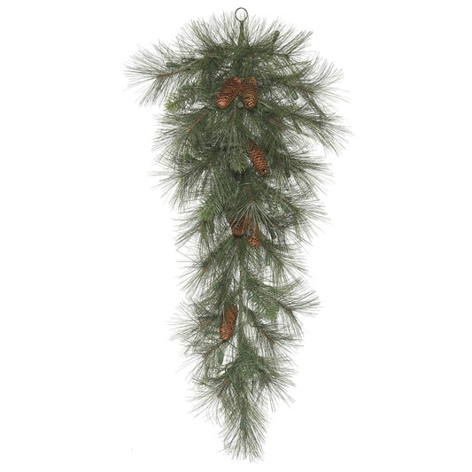 Vickerman 32" X 16" Artificial Nederland Mix Pine Teardrop with 39 PLASTIC/NEEDLE tips and 50 Clear Dura-Lit® Incandescent Mini Lights