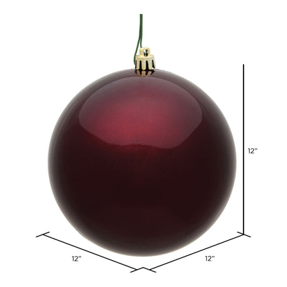 Vickerman 12" Burgundy Candy Ball Ornament