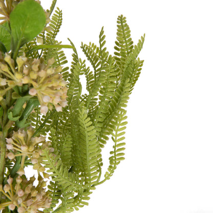 Vickerman 14" Mustard Yellow Artificial Wild Berry and Green Fern Bundle 2 per bag.