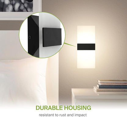 ASD Lighting LED Wall Sconce 24W 120V Triac 2700/3000/3500/4000/5000K Black ETL