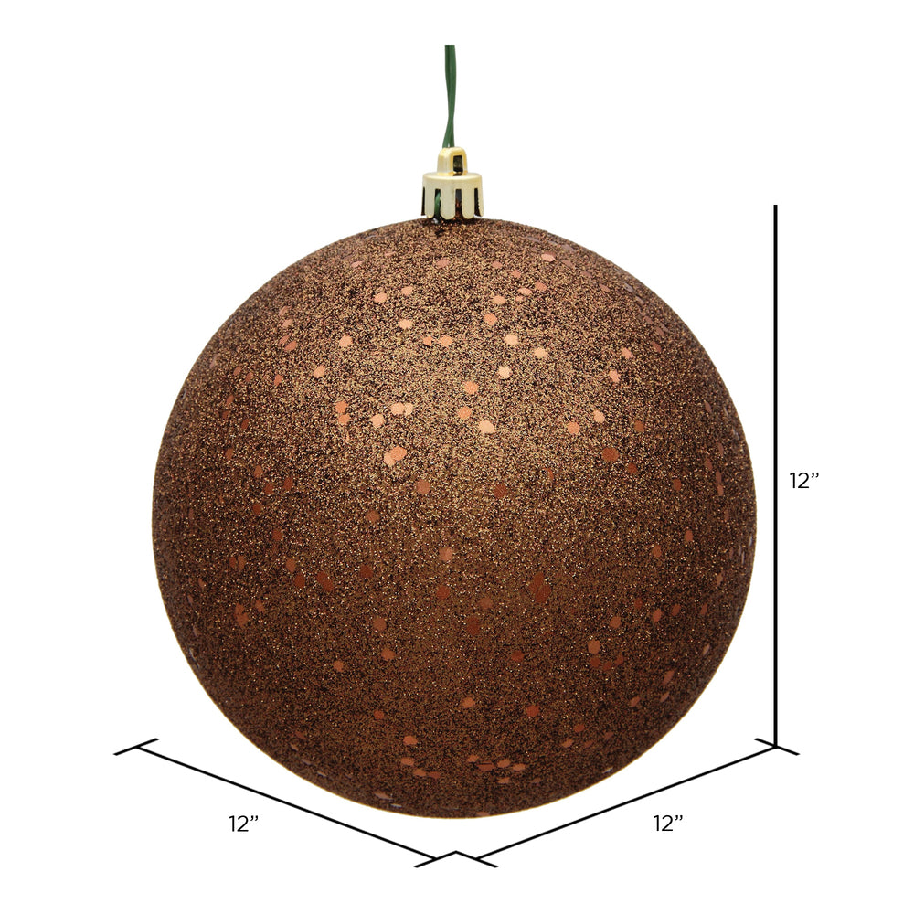 Vickerman 12" Mocha Sequin Ball Ornament