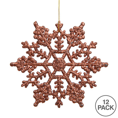 Vickerman 6.25" Mocha Glitter Snowflake Christmas Ornament 12 per Box