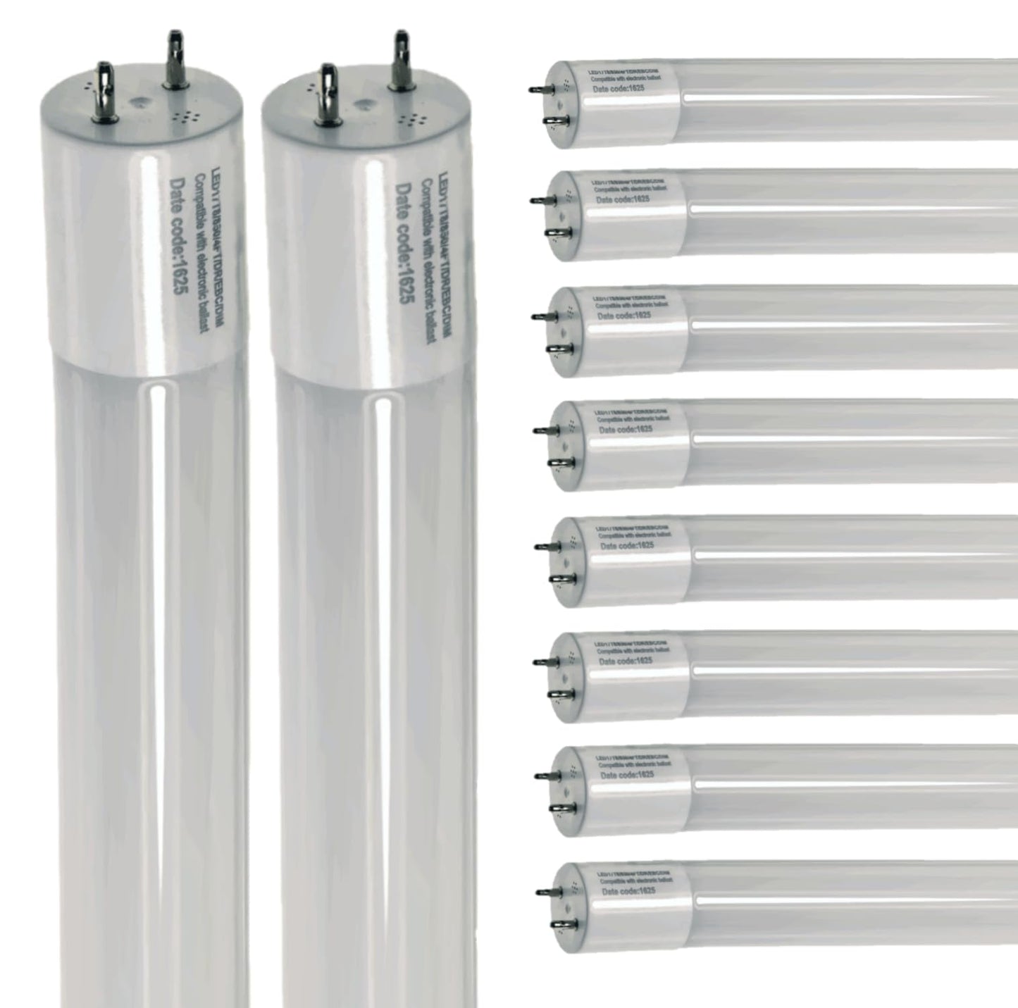 Damar- 4Ft T8 LED Tube Light Bulb Plug and Play Direct Replacement Emergency Ballast Compatible 17W 2200 Lumens 3000K Soft White G13 Bi-Pin Base 220? Beam Angle 120-277V Pack of 10- for Garage