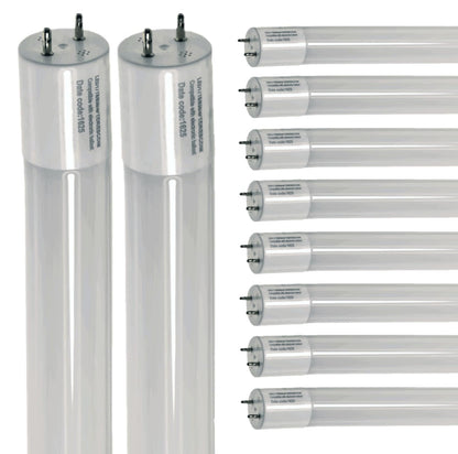Damar- 4Ft T8 LED Tube Light Bulb Plug and Play Direct Replacement Emergency Ballast Compatible 17W 2200 Lumens 3000K Soft White G13 Bi-Pin Base 220? Beam Angle 120-277V Pack of 10- for Garage
