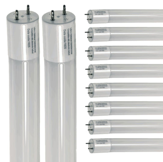 Damar- 4Ft T8 LED Tube Light Bulb Plug and Play Direct Replacement Emergency Ballast Compatible 17W 2200 Lumens 3000K Soft White G13 Bi-Pin Base 220? Beam Angle 120-277V Pack of 10- for Garage