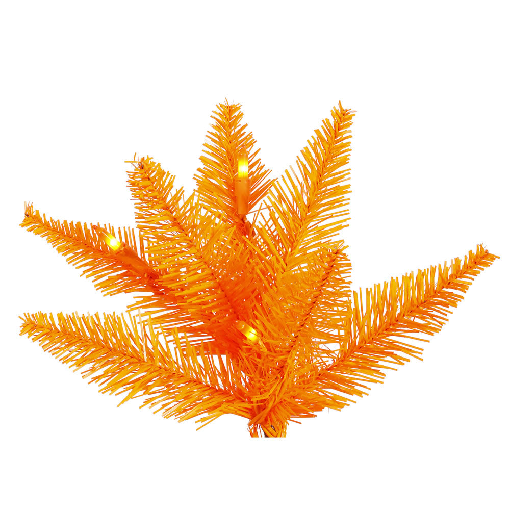 Vickerman 10' Orange Fir Slim Artificial Christmas Tree Orange Dura-lit Incandescent Lights