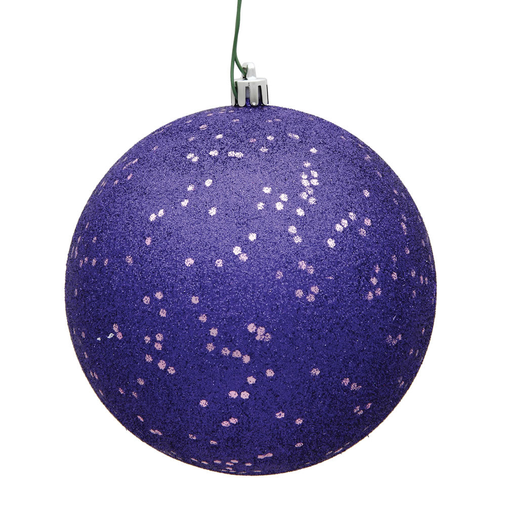 Vickerman 6" Purple Sequin Ball Ornament 4 per Bag