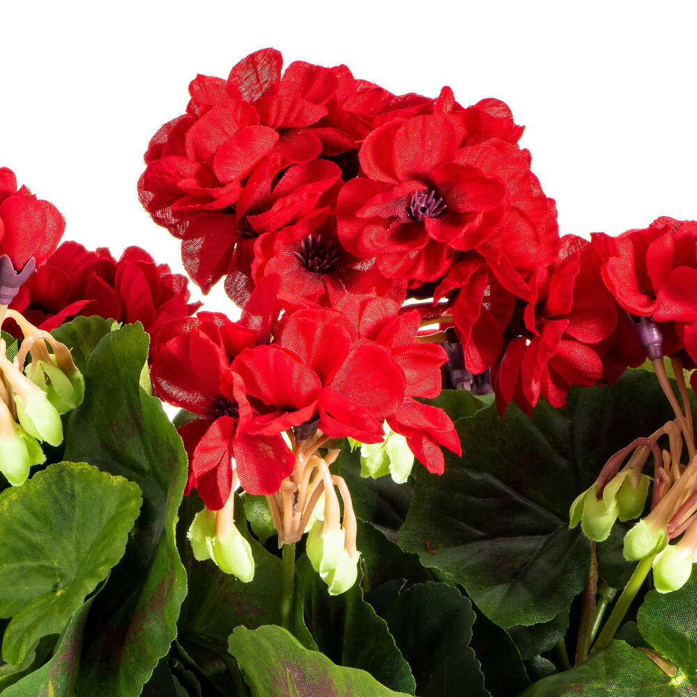 Vickerman 17.5" Artificial Red Geranium Bush.