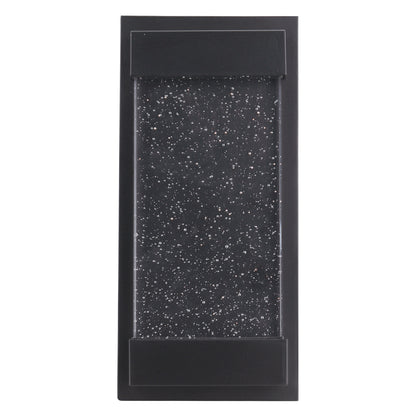 ASD Lighting LED Outdoor Wall Sconce 12" 22W 120V CCT Selectable 3000/4000/5000K Dimmable Clear Seeded Glass, Black ETL