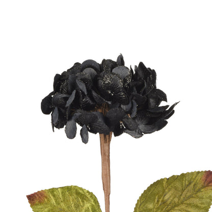 Vickerman 17" Artificial Black Hydrangea Christmas Spray 3 per bag