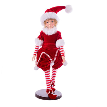 Vickerman 18" Red Peppermint Fairy Girl with Stand.