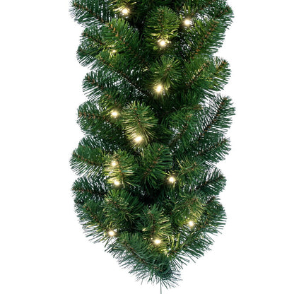 Vickerman 9' x 14" Oregon Fir Artificial Christmas Garland Warm White LED Lights