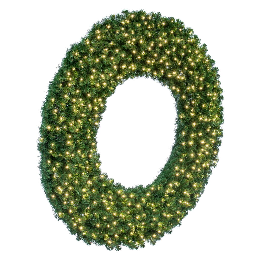 Vickerman 84" Grand Teton Artificial Christmas Wreath Warm White Wide Angle LED Lights