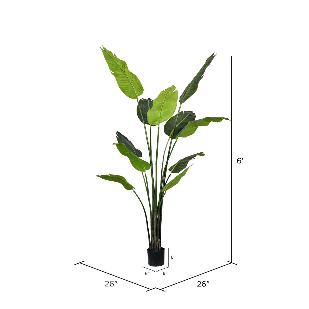 Vickerman 6' Artificial Potted Travellers Palm Tree.