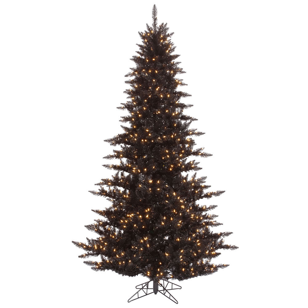 Vickerman 9' Black Fir Artificial Christmas Tree Warm White Dura-lit LED Lights