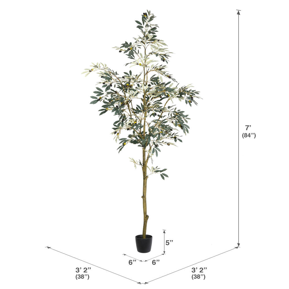 Vickerman 7' Artificial Potted Olive Tree.