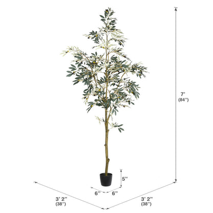 Vickerman 7' Artificial Potted Olive Tree.