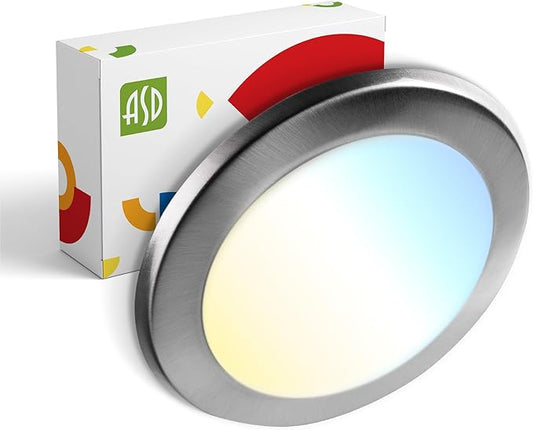 ASD Lighting LED Disk Light 6inch 15W 120V Triac 2700/3000/3500/4000/5000K Nickel UL