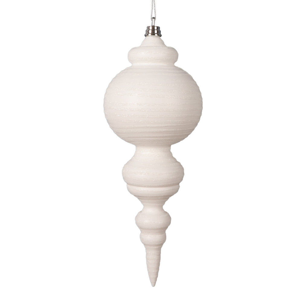 Vickerman 10" Matte White Finial Ornament 2 per bag.