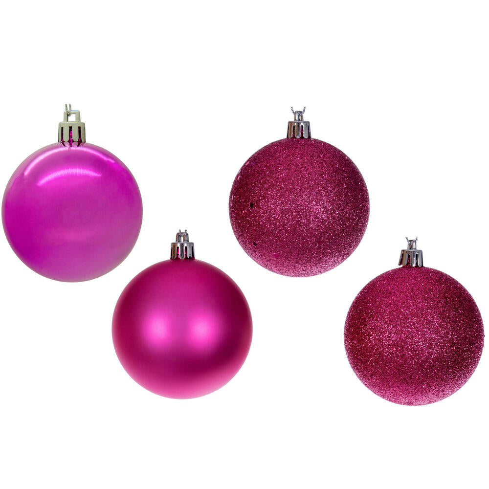 Vickerman 2.75" Hot Pink 4-Finish Ball Ornament Set 20 per box.