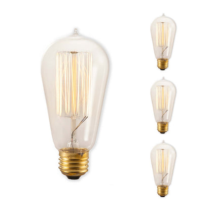 BULBRITE INCANDESCENT ST18 MEDIUM SCREW (E26) 40W DIMMABLE NOSTALGIC LIGHT BULB 2200K/AMBER 4PK (134019)