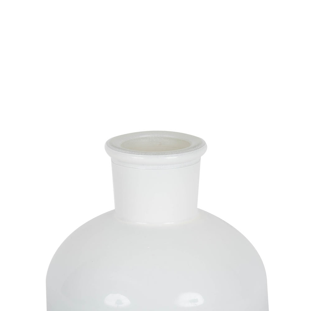 Vickerman 8" White Painted Glass Bottle Set of 2