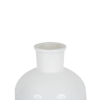 Vickerman 8" White Painted Glass Bottle Set of 2
