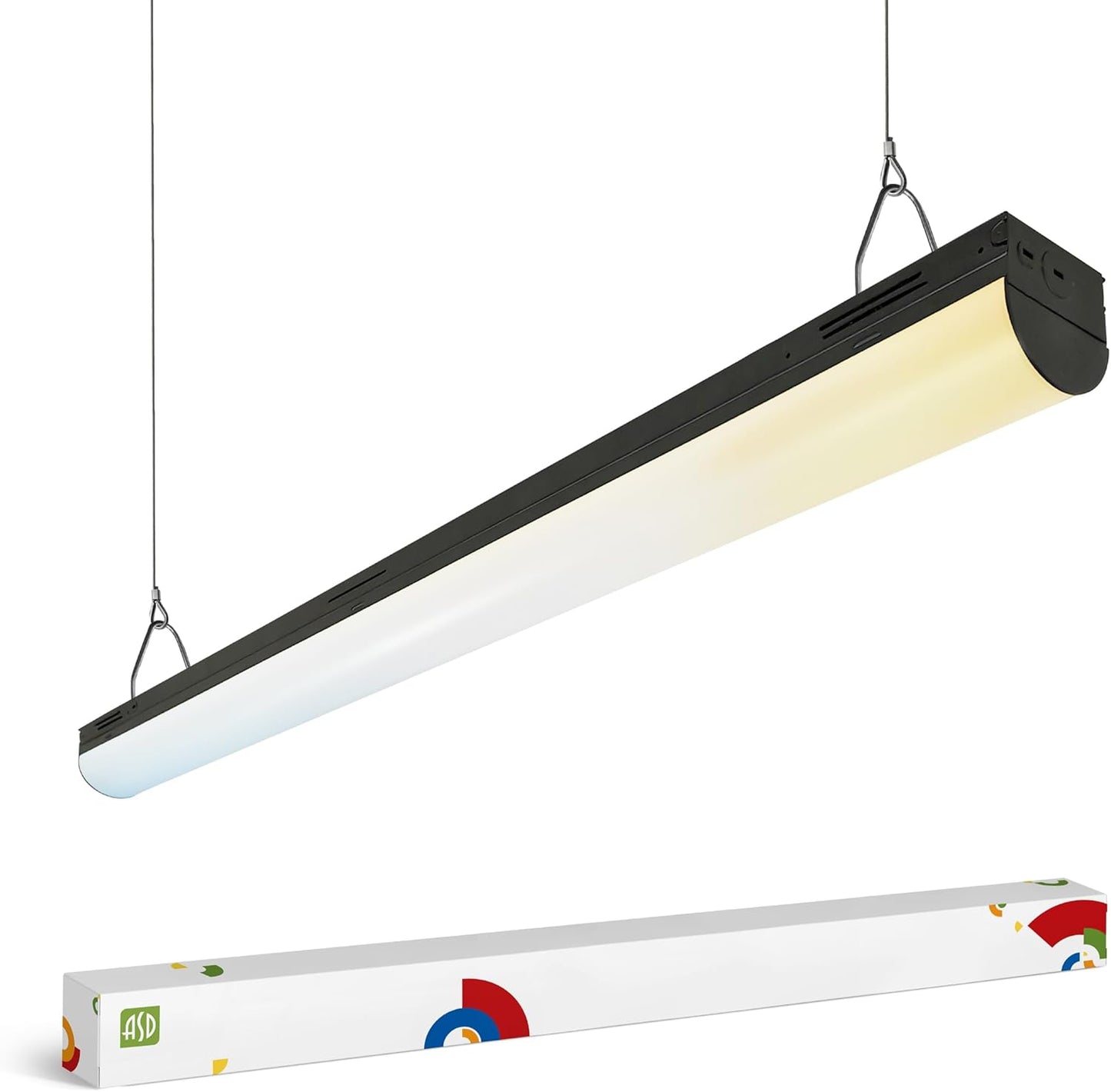 ASD Lighting LED Stairwell Fixture with Q-base 4feet Power Adjustable 25/30/40W 120-277V CCT Selectable 3500/4000/5000K Dimmable Black UL DLC Premium