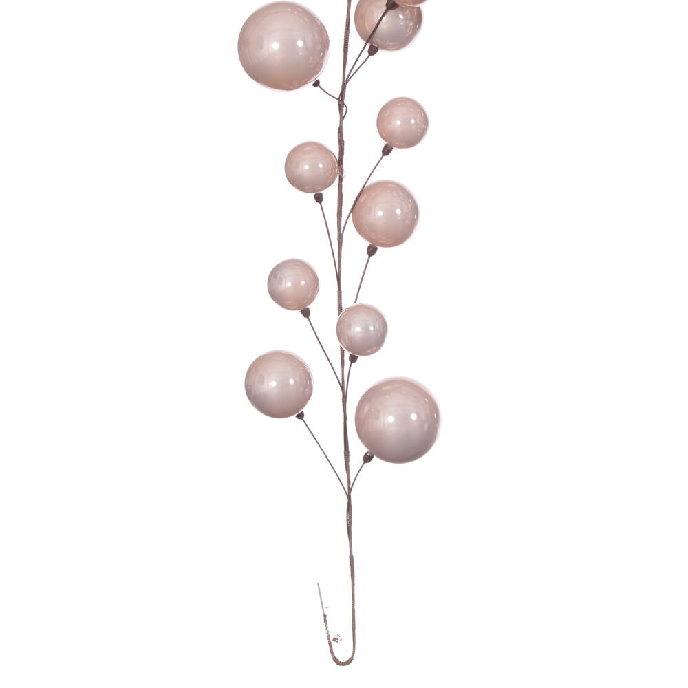 Vickerman 10' Rose Gold Pearl Branch Ball Wire Garland.