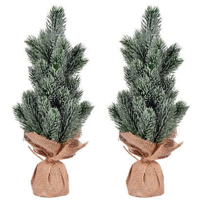 Vickerman 15" Frosted Spruce Sapling Artificial Christmas Tree Unlit 2 Pack