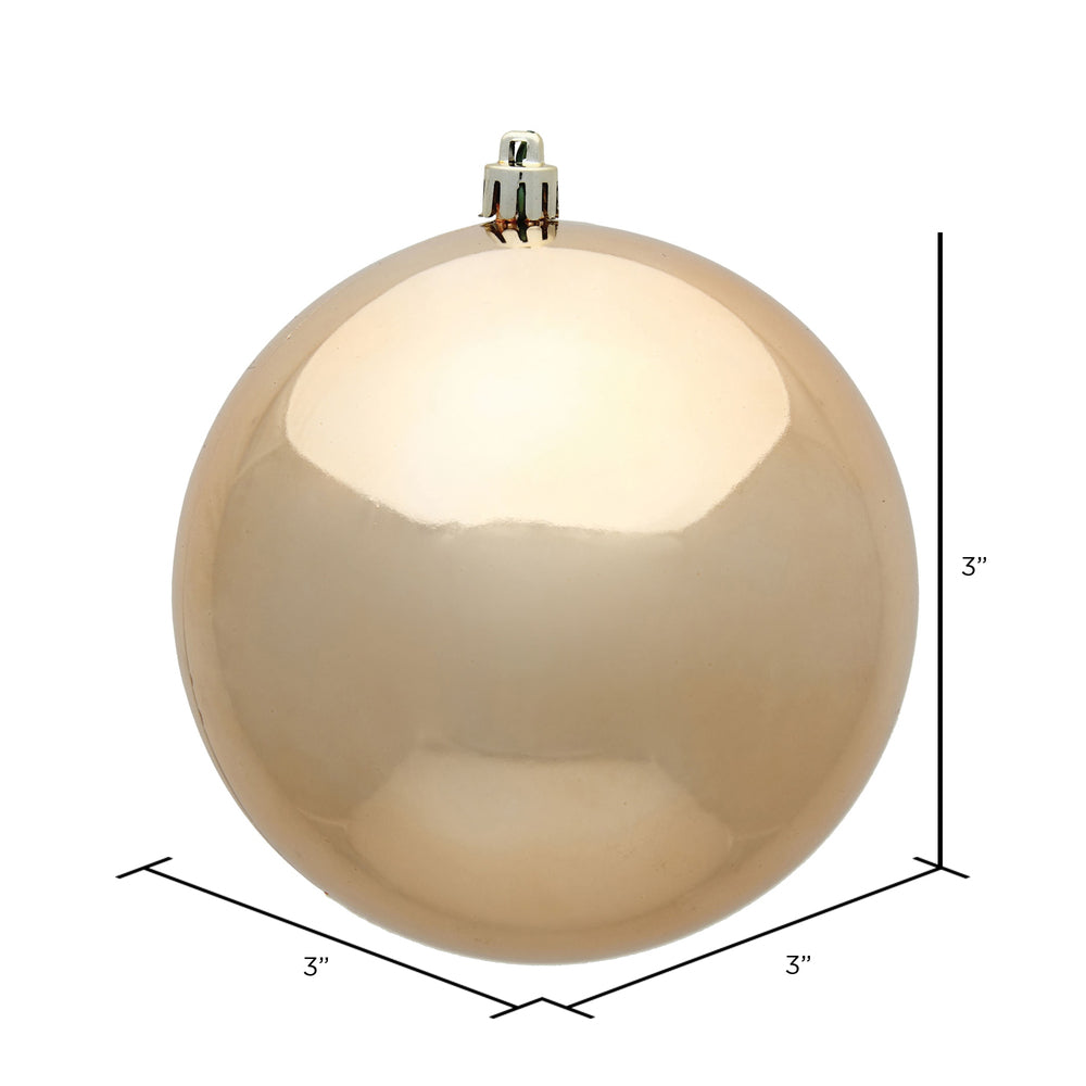 Vickerman 3" Café Latte Shiny Ball Ornament 12 per Bag