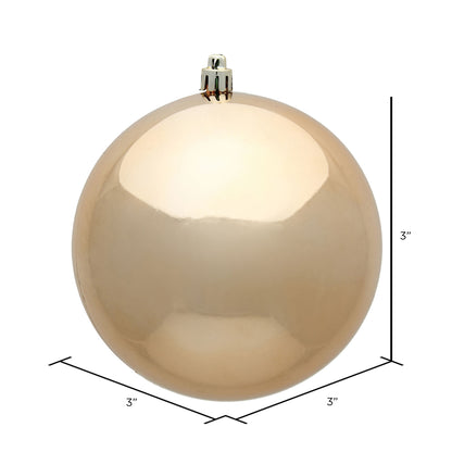 Vickerman 3" Café Latte Shiny Ball Ornament 12 per Bag