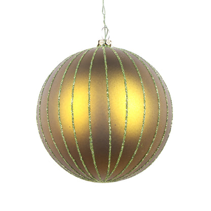 Vickerman 4" Olive Matte Glitter Ball Christmas Ornament 4 pieces per bag