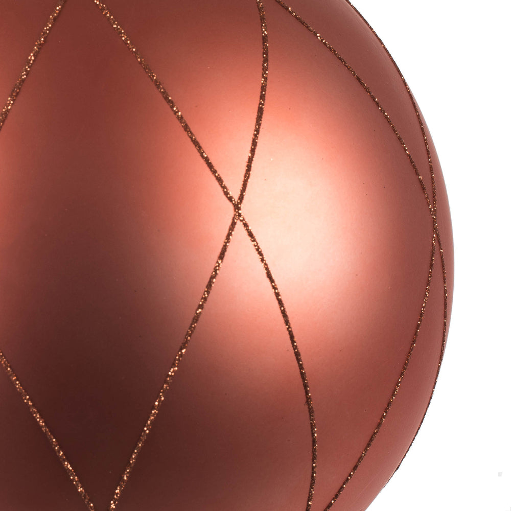 Vickerman 8" Coral Matte and Glitter Swirl Ball Ornament