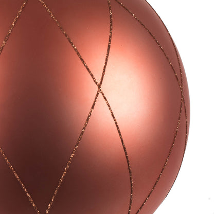 Vickerman 8" Coral Matte and Glitter Swirl Ball Ornament