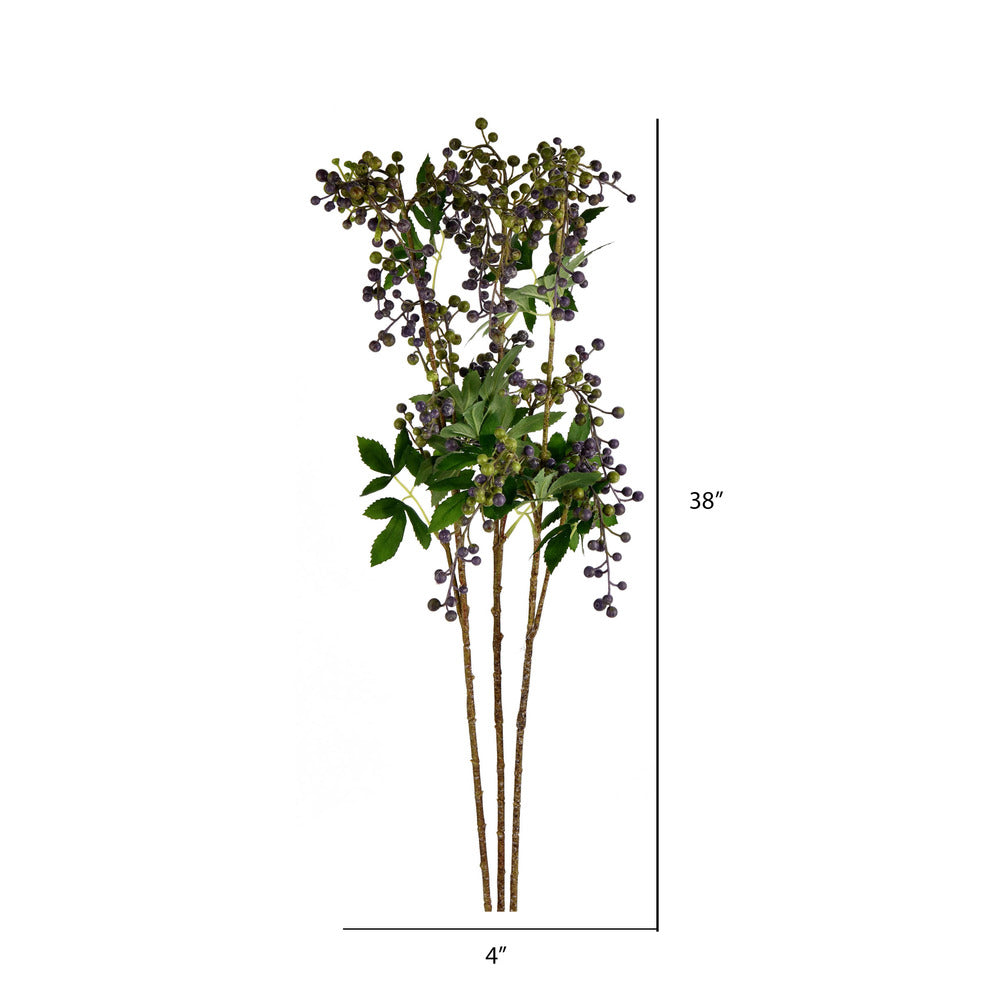 Vickerman 38" Artificial Violet Berry Spray. There are 3 sprays per pack.