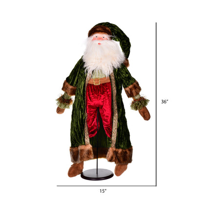 Vickerman 36" Emerald Twilight Santa Doll with Stand